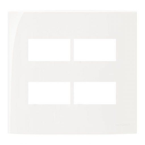 Placa 4×4 4 Postos Horizontais Separados 16031 Branco Linha Sleek