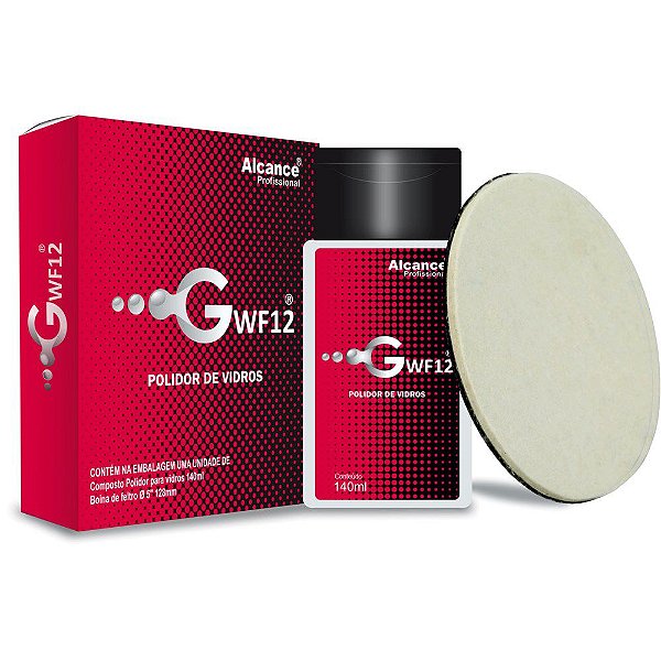 GWF 12 Kit Polidor de Vidro 140ml + 1 Boina de Feltro Alcance