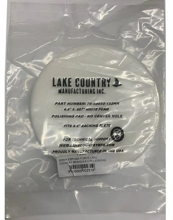 Boina de Espuma Branca Refino 6,5" Force Lake Country