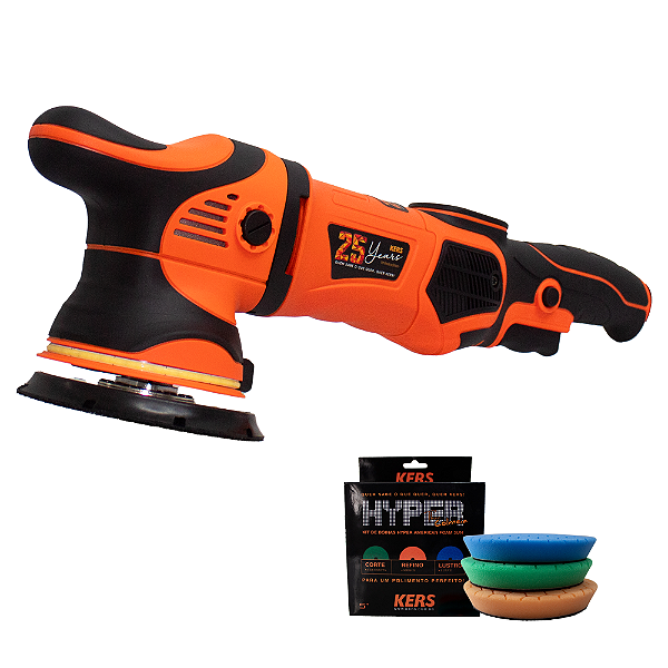Politriz Roto Orbital 1000w 220v Suporte 5" 25 Anos Kers + 3 Boinas Hyper