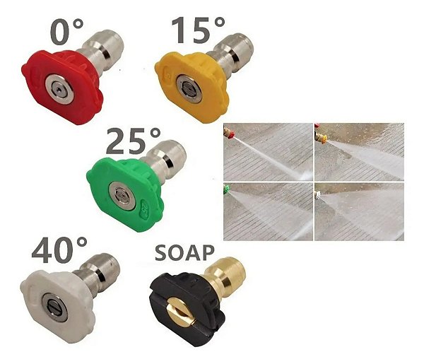 Kit 5 Bicos para Lavadora de Alta Pressão 40045 - KERS