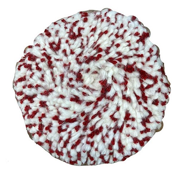 Boina de Corte Pesado Lã Dupla Face Branca/Vermelha 6" EXC