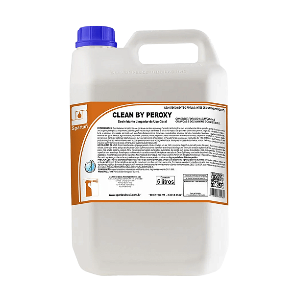 CLEAN BY PEROXY - Desinfetante e Limpador de Uso Geral 5L - SPARTAN