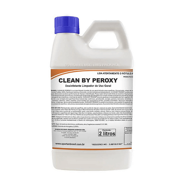 CLEAN BY PEROXY - Desinfetante e Limpador de Uso Geral 2L - SPARTAN
