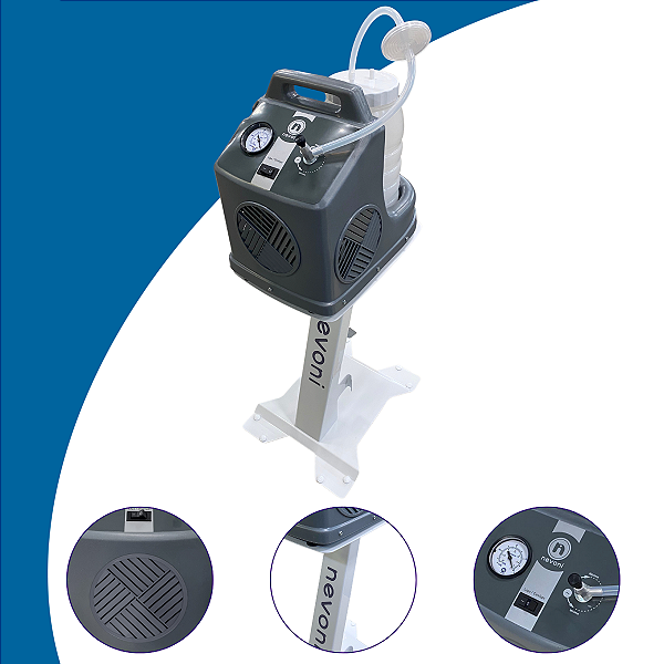 Aspirador cirúrgico a vácuo com pedestal - 1001PO-PE