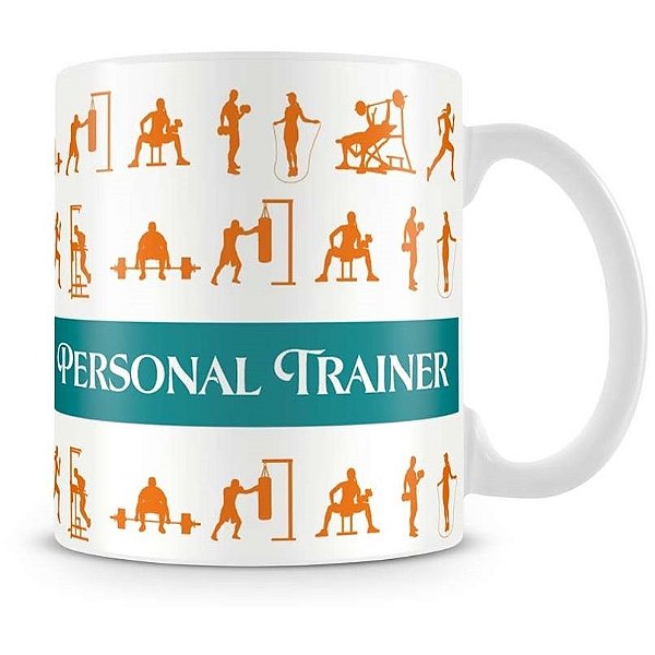 CANECA DE CERÂMICA PERSONALIZADA - PERSONAL TRAINER - FLORK