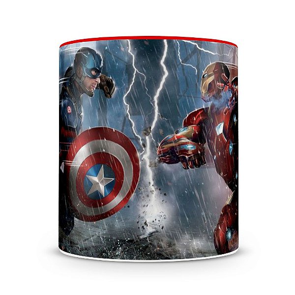 Caneca Capitão América vs Homem de Ferro