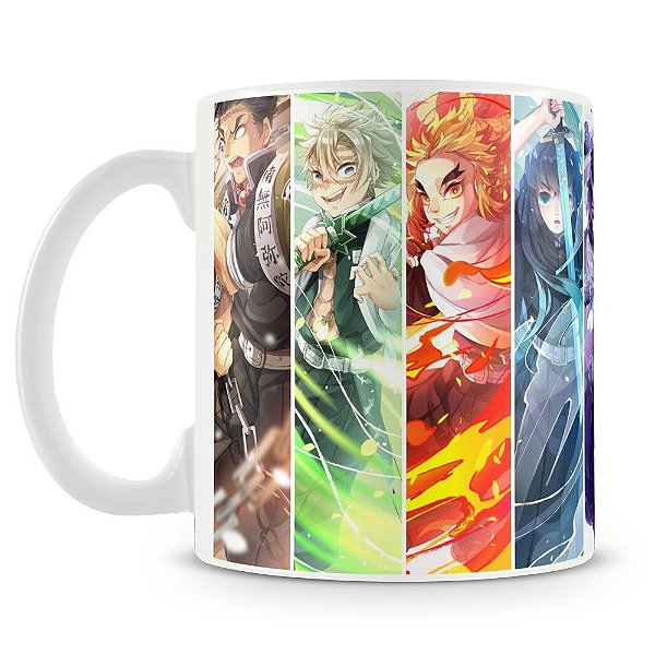 Caneca Demon Slayer Tanjiro Kamado - Interior E Alça Branca