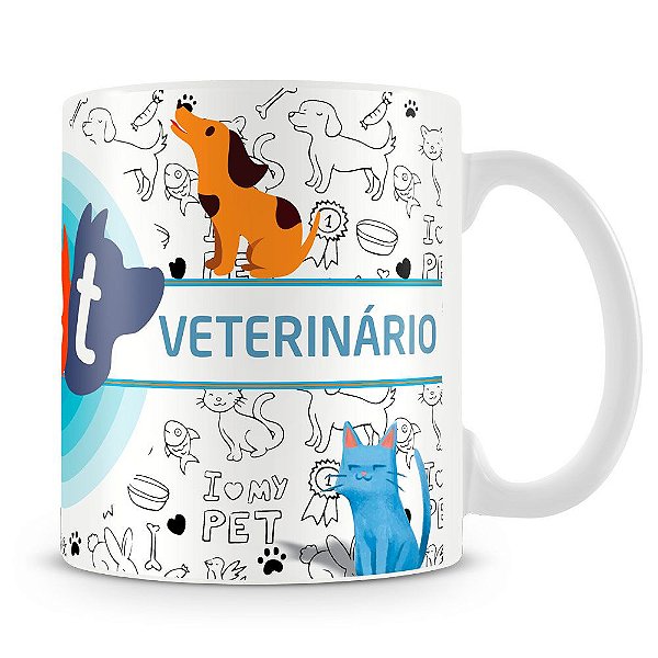 Caneca Personalizada Profissão Veterinário (Com Nome)