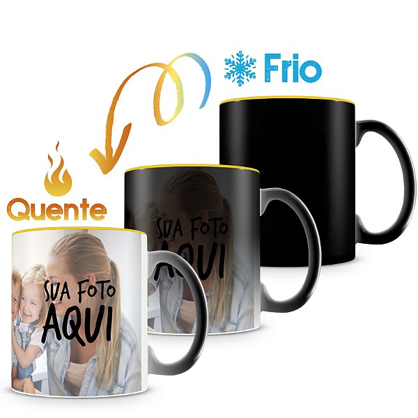 Caneca Mágica Personalizada do seu Jeito Interior Amarelo