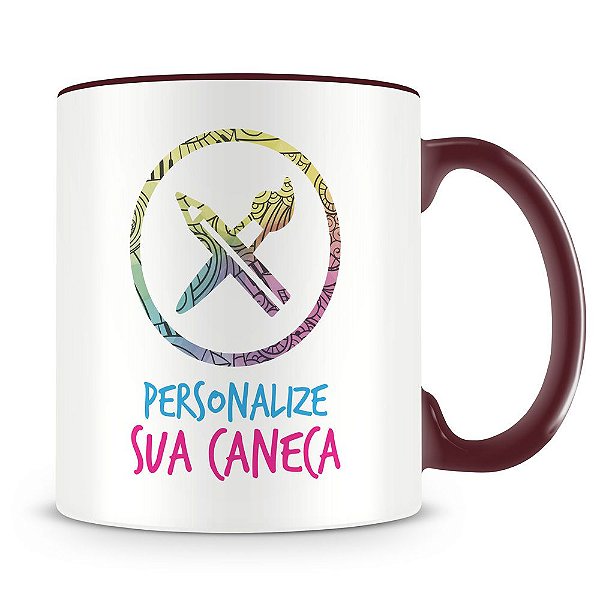 Caneca Personalizada do seu Jeito Alça e Interior Marrom