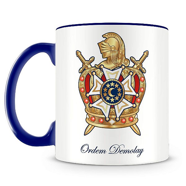 Caneca Ordem Demolay Azul Escuro (Mod.1)