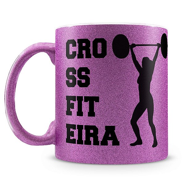 Caneca Personalizada Glitter Roxo CrossFiteira