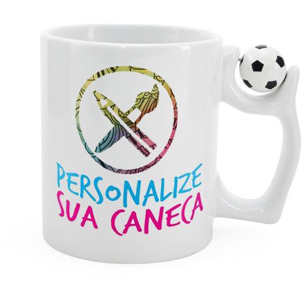 Caneca Alça Bola Personalizada do seu Jeito (Futebol)