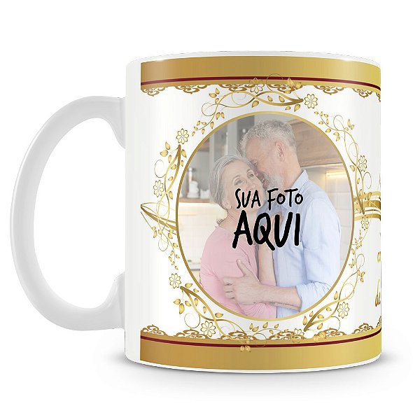 Caneca Personalizada Bodas de Ouro Mod.2 (Com Foto)