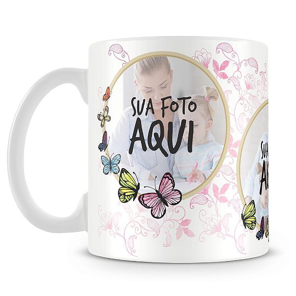 Caneca Personalizada Flores (3 Fotos)