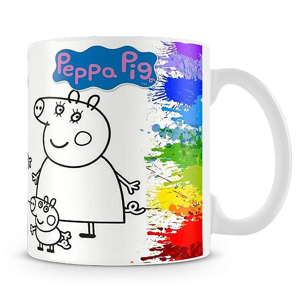 Caneca Personalizada Peppa Pig para Colorir
