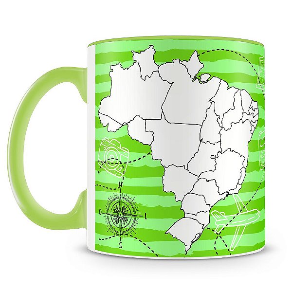 Caneca Personalizada Mapa do Brasil Para Colorir