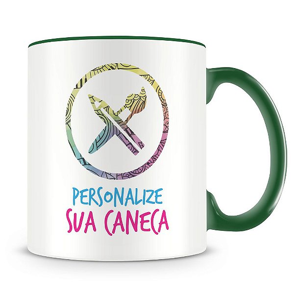 Caneca Personalizada do seu Jeito Alça e Interior Verde Escuro