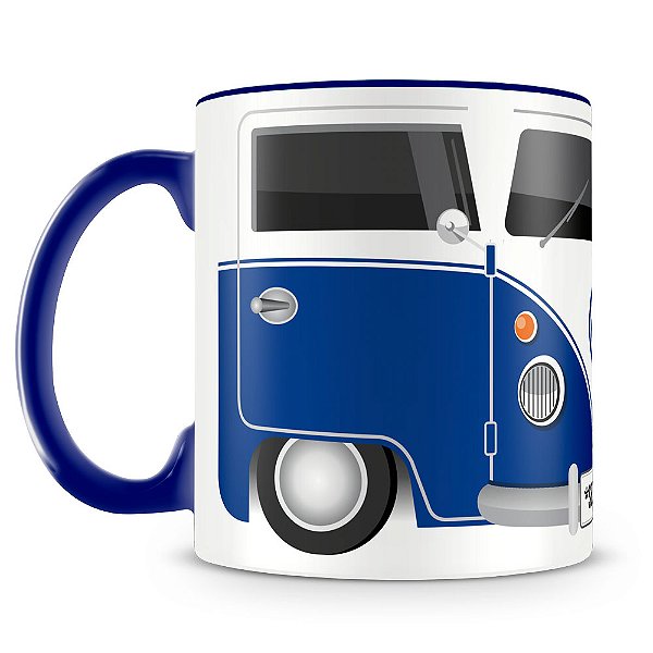 Caneca Kombi Azul Escuro (Com Nome)