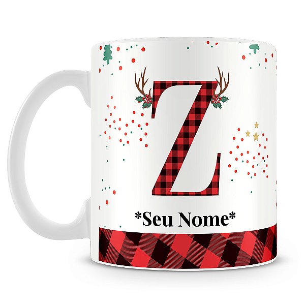 Caneca Alfabeto Natalino – Letra Z (Com Nome)