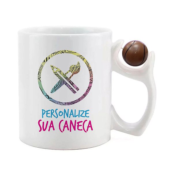 Caneca Alça Bola Personalizada do seu Jeito (Basquete)