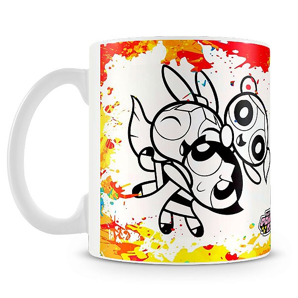 Caneca Meninas Super Poderosas para Colorir (Mod.4)