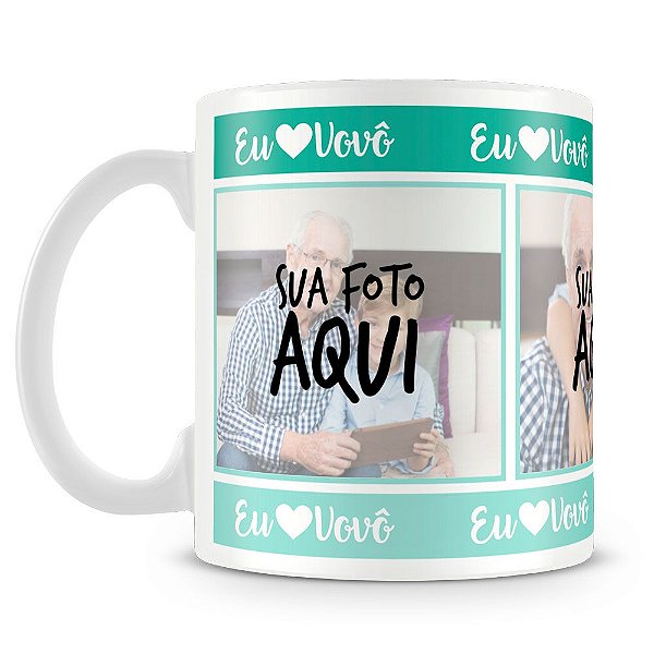 Caneca Personalizada Eu Amo Vovô (3 Fotos)