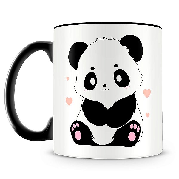 Caneca Ursinho Panda (Preto)