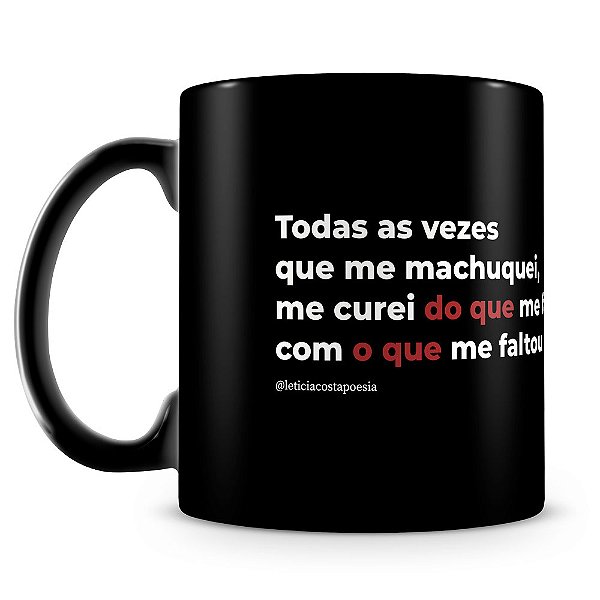 Caneca Coração Remendado (100% Preta)