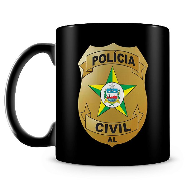 Caneca Polícia Civil de Alagoas (100% Preta)