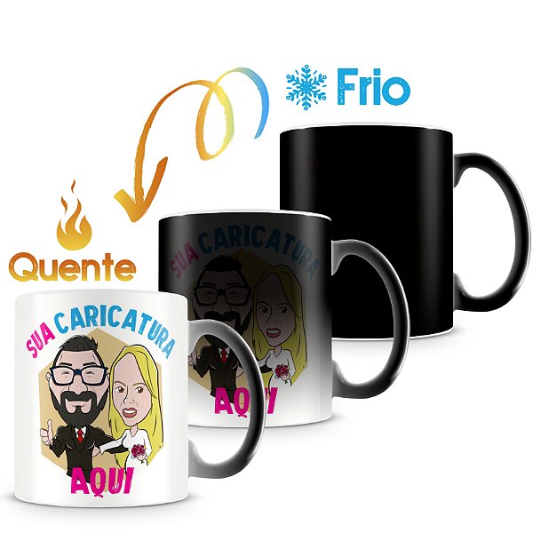 Caneca Mágica Personalizada com Caricatura (Duas Pessoas)