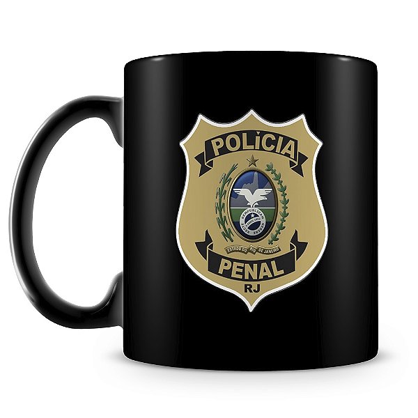 Caneca Polícia Penal do Rio de Janeiro (100% Preta)