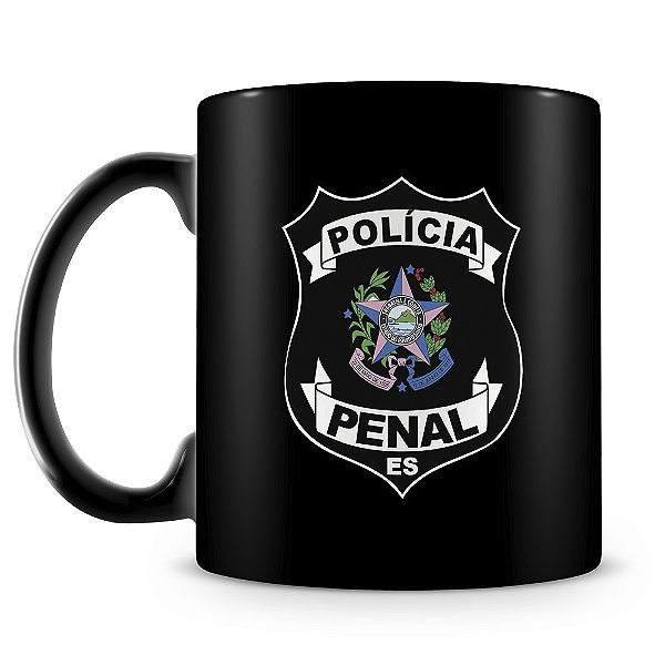 Caneca Polícia Penal do Espírito Santo (100% Preta)