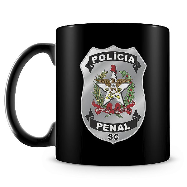 Caneca Polícia Penal de Santa Catarina (100% Preta)