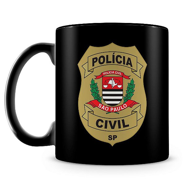 Caneca Polícia Civil de São Paulo (100% Preta)