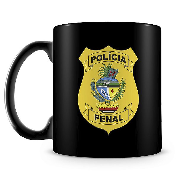 Caneca Polícia Penal de Goiás (100% Preta)