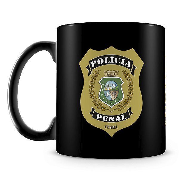 Caneca Polícia Penal do Ceará 100% Preta (Com Nome)