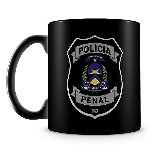 Caneca Polícia Penal de Tocantins (100% Preta)