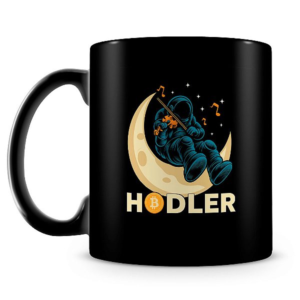 Caneca Bitcoin HODLER (100% Preta)