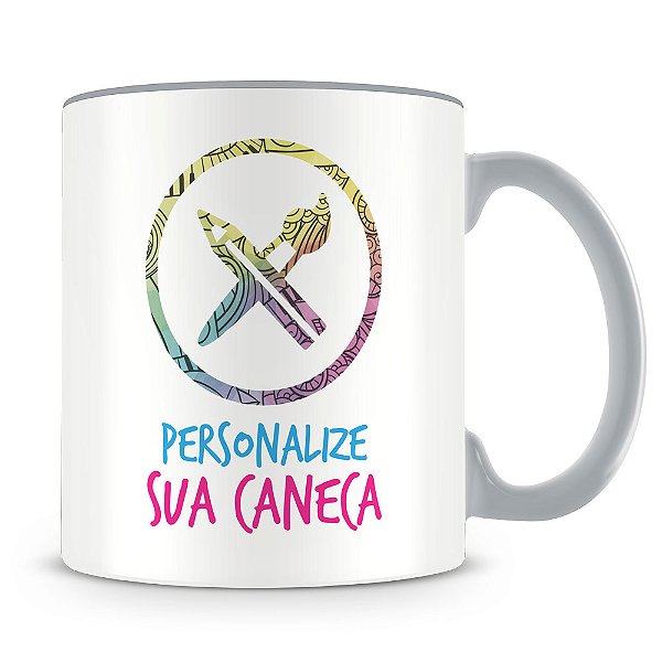 Caneca Personalizada do seu Jeito Alça e Interior Cinza