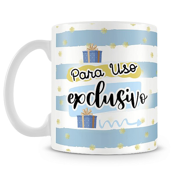 Caneca Uso Exclusivo do Amigo Secreto (Azul)