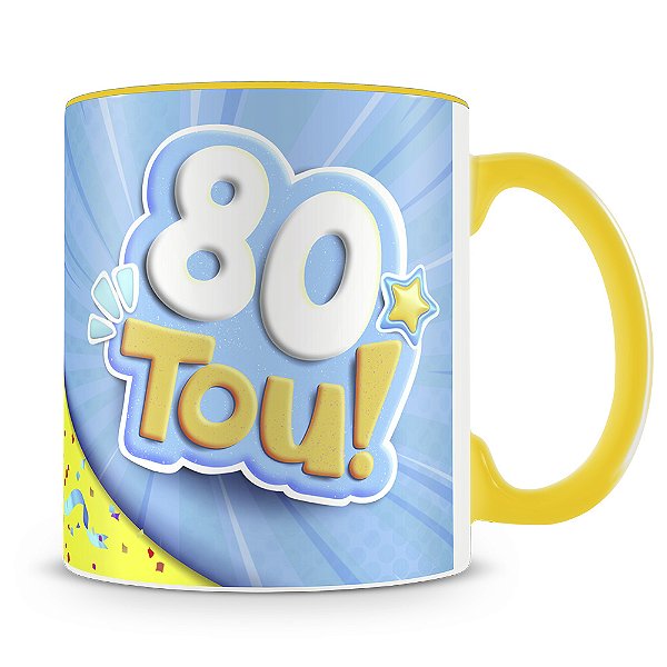 Caneca Aniversário 80tou (Azul)