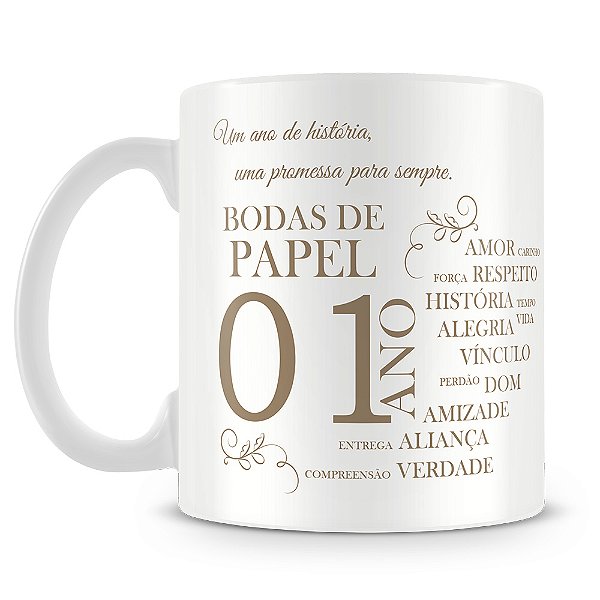 Caneca Bodas de Papel Mod.2 (Com Foto)
