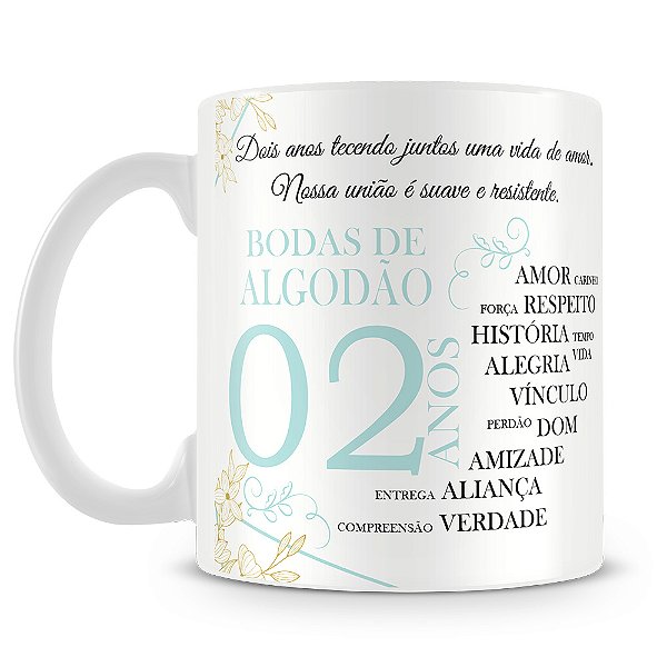 Caneca Bodas de Algodão (Com Foto)