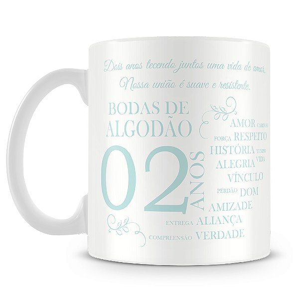 Caneca Bodas de Algodão Mod.2 (Com Foto)