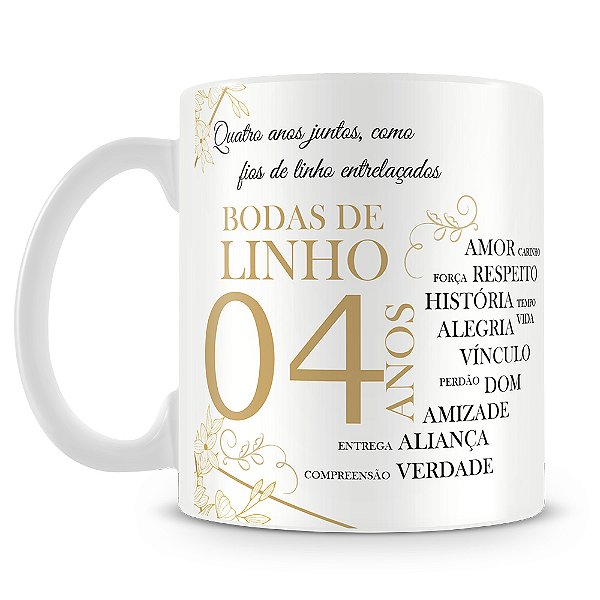 Caneca Bodas de Linho (Com Foto)
