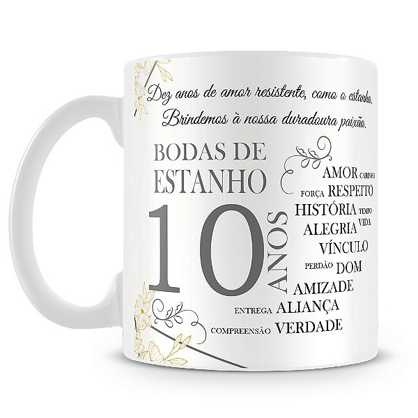Caneca Bodas de Estanho (Com Foto)