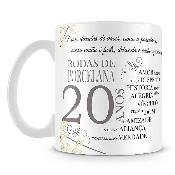 Caneca Bodas de Porcelana (Com Foto)