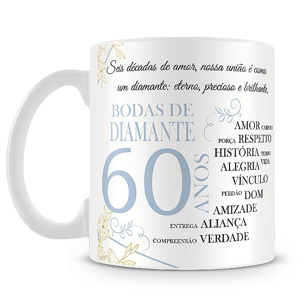 Caneca Bodas de Diamante (Com Foto)